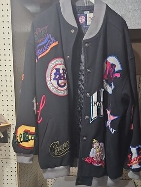 Black Letterman Patchwork Jacket - Headgear Brand Size 3x